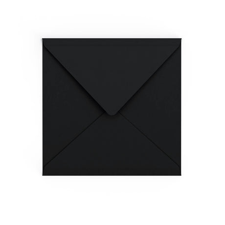 Black British Made Gummed V-Flap Envelope (155 x 155mm)