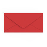 DL Cherry Red British Made Gummed V-Flap Envelope (110 x 220mm)