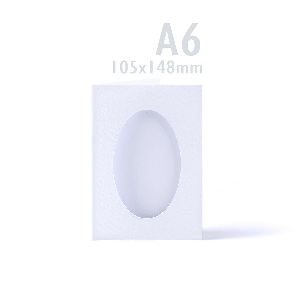 White Hammered Tri-Fold Oval Aperture Cards Pack