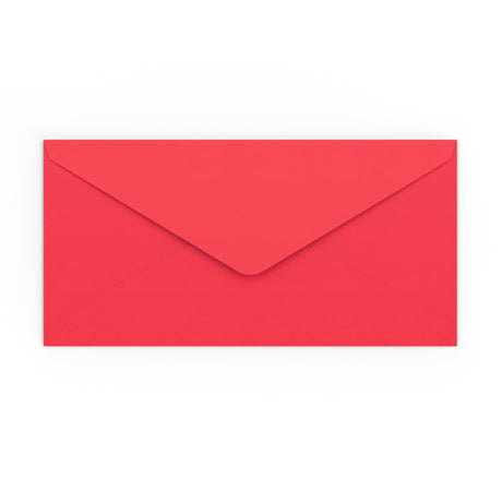 DL Bright Red Gummed V-Flap Envelope (110 x 220mm)