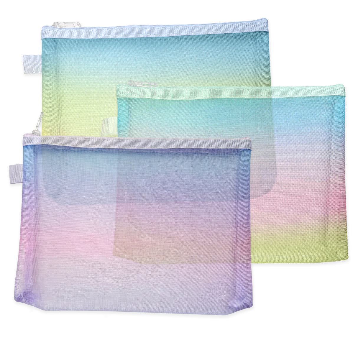 Gradient Nylon Mesh Zipper Pouch